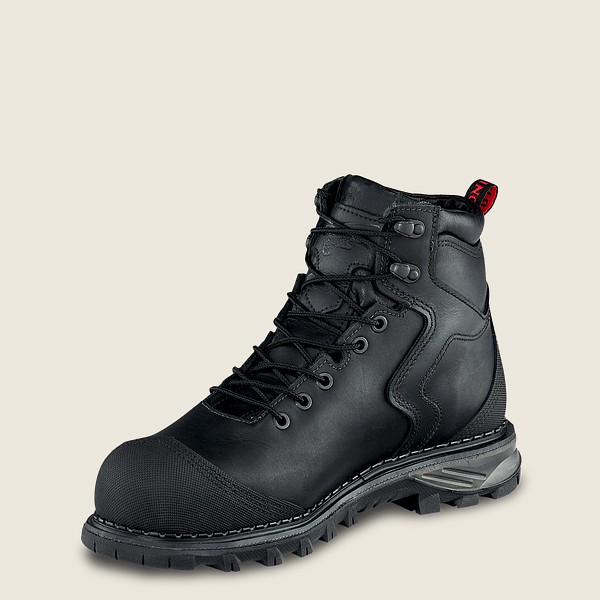 Red Wing Safety Boots Mens Black - Burnside - 6-inch Waterproof Toe - 8391724-JR